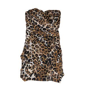 NWT Express Strapless Leopard Print Dress Size 8